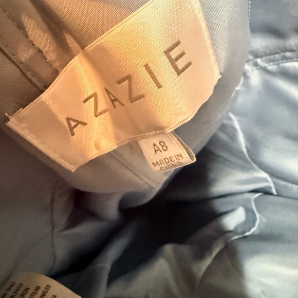 🎄⚡️ONE DAY SALE!!!! 
AZAZIE ALIA  Dusty Blue A-Line Pleated Chiffon Dress - Picture 8 of 11
